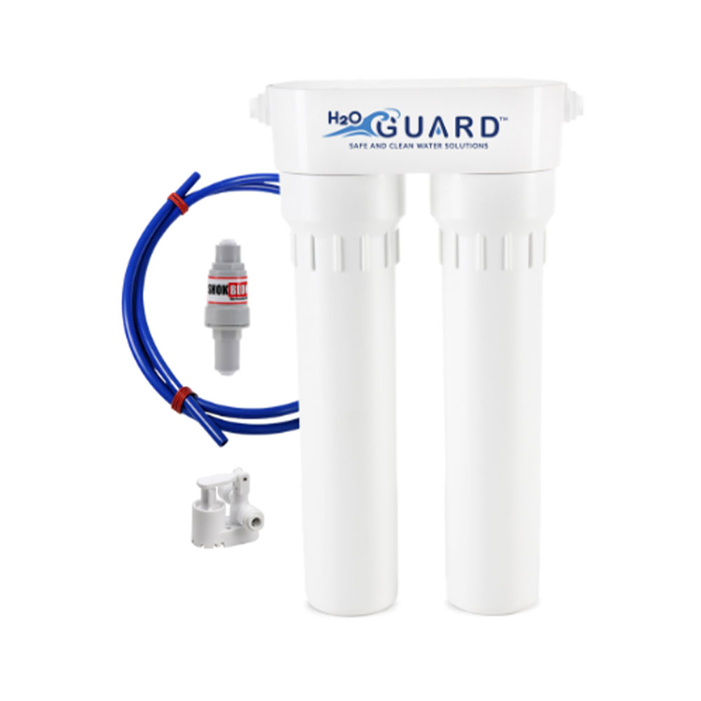 Dual Cartridge Undersink filter with Replaceable Cartridges