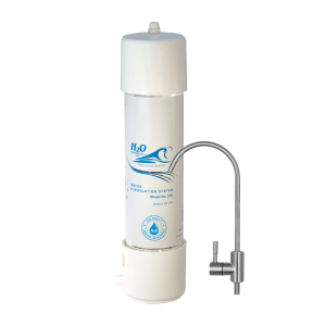 H<sub style="top-- 0.005rem;">2</sub>O International® Chlora+™ Undersink Water Filter. Replace Every 12 to 18 months